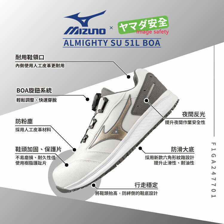 MIZUNO SU 51L BOA 美津濃防護鞋 F1GA247701