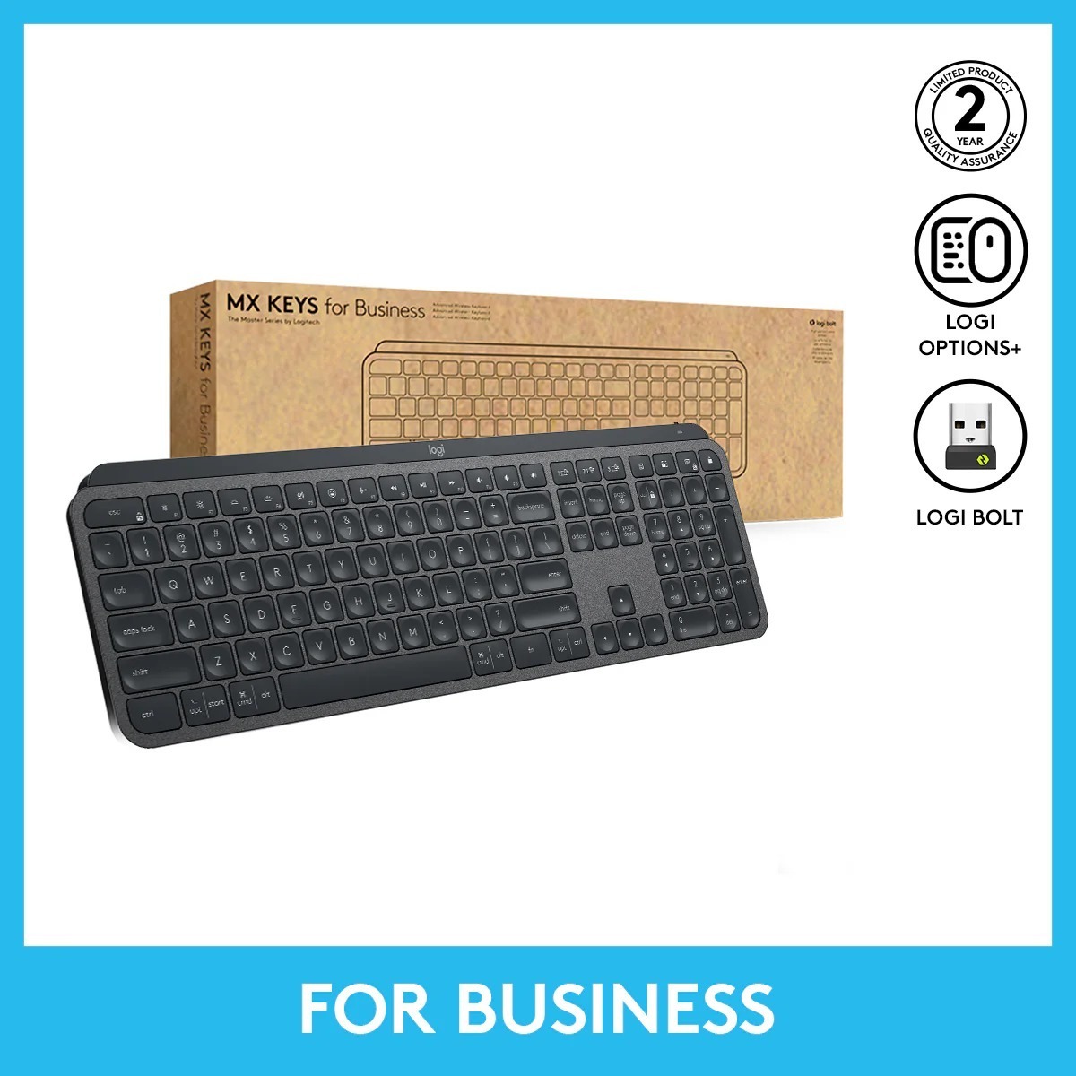 Logitech MX KEYS for Business Wireless Keyboard (EN Layout) - GRAPHITE