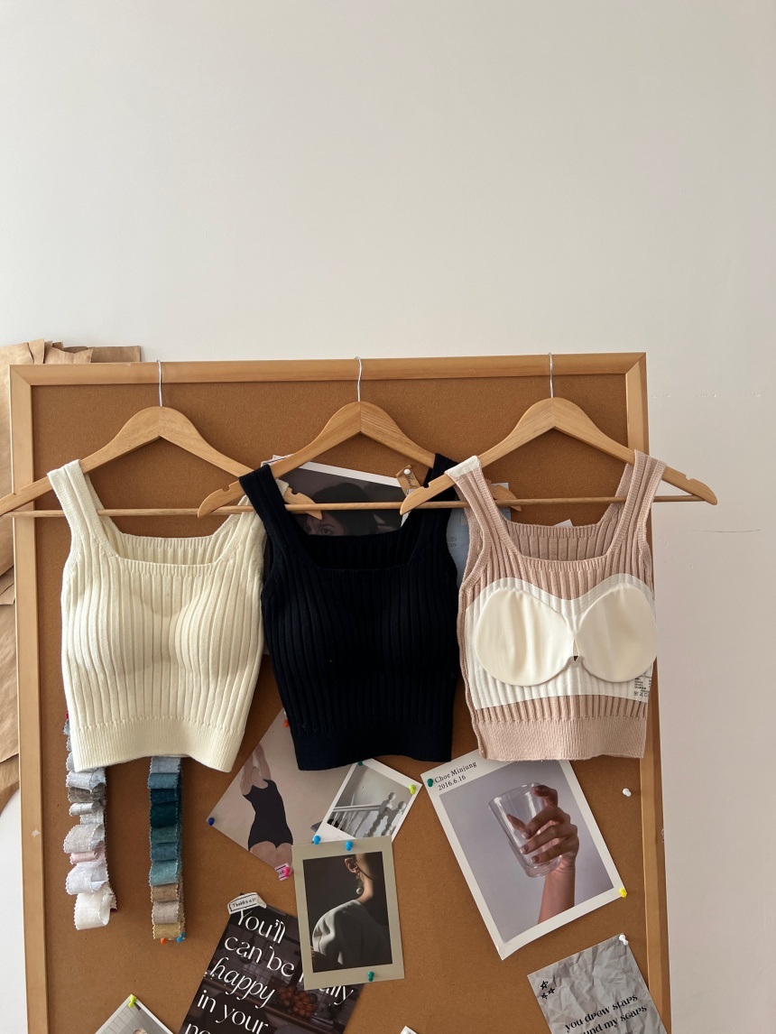 針織附杯墊背心*3色