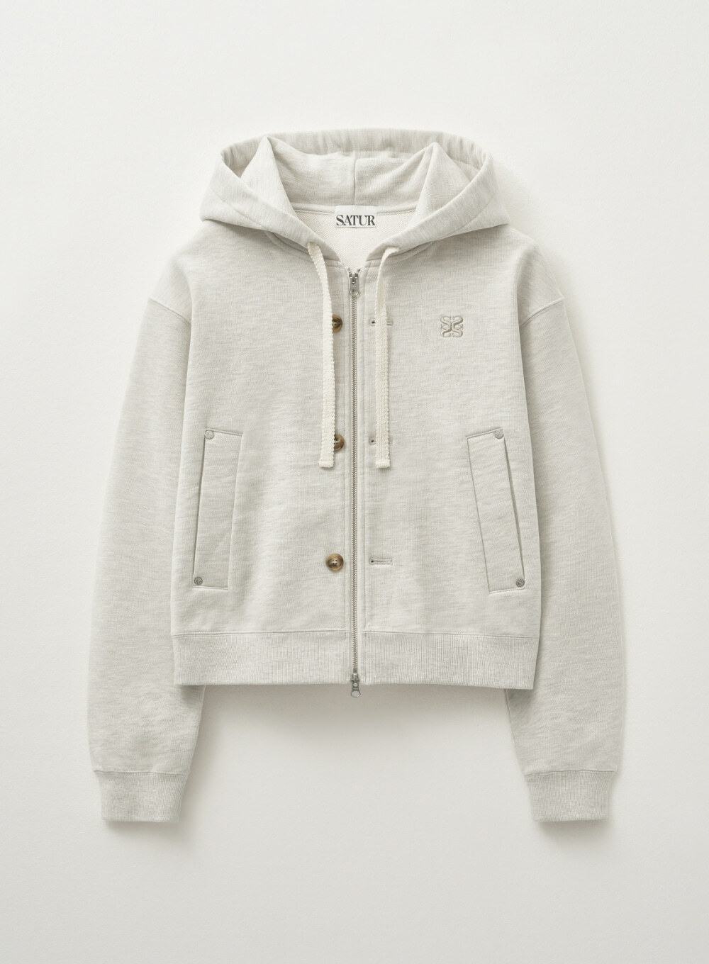<韓國代購> SATUR TEO COTTON ALL DAY HOOD ZIP-UP