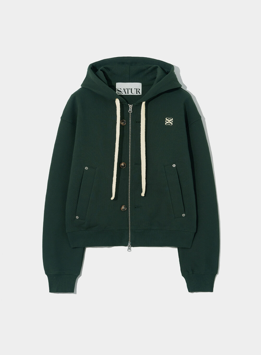 トップス SATUR M's Teo Cotton All Day Hood Zip-Up MUSINSA | SATUR Theo Cotton All Day Hooded Zip-up Melange Ivory