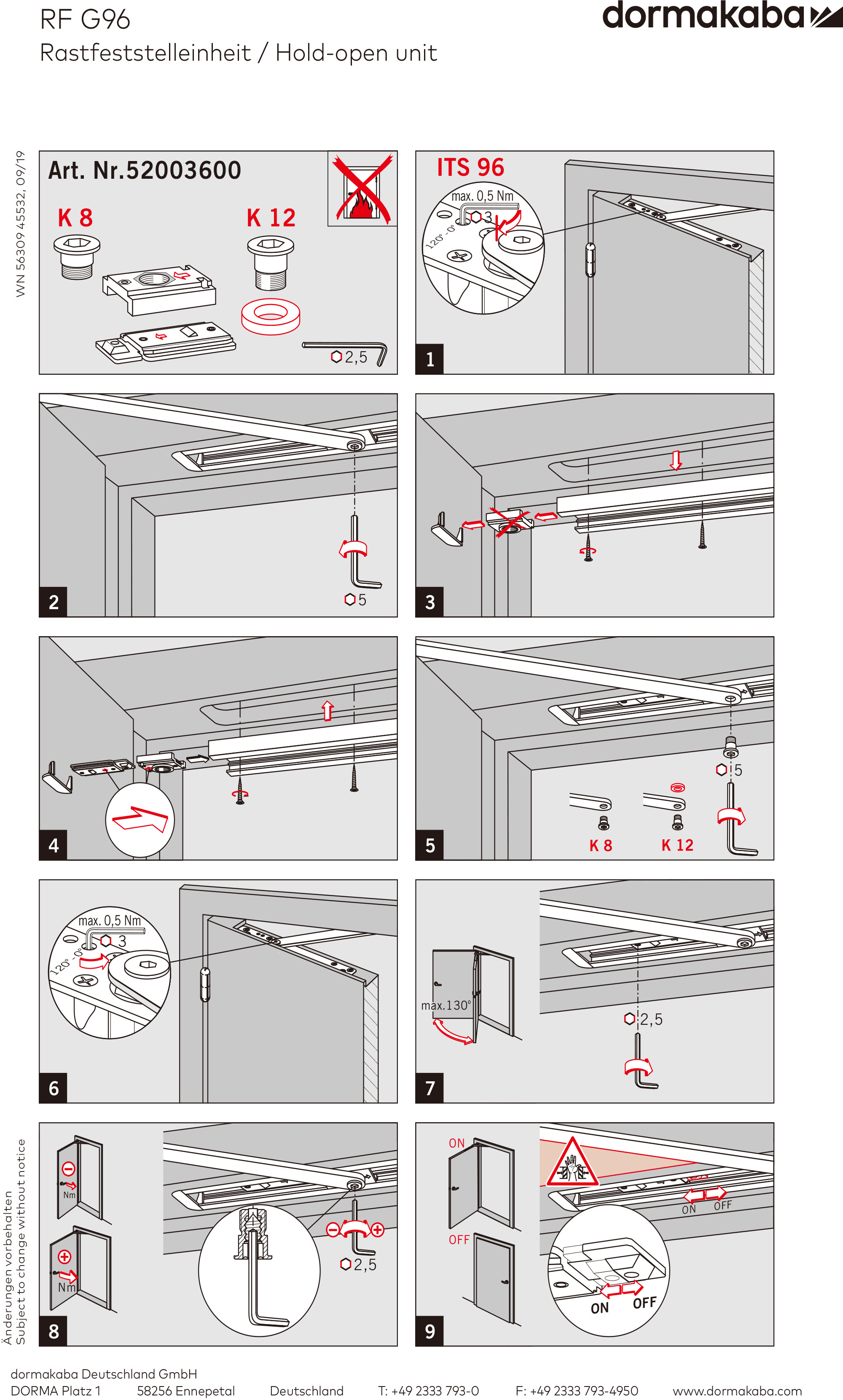 Dormakaba ITS96 - G96 停制組件