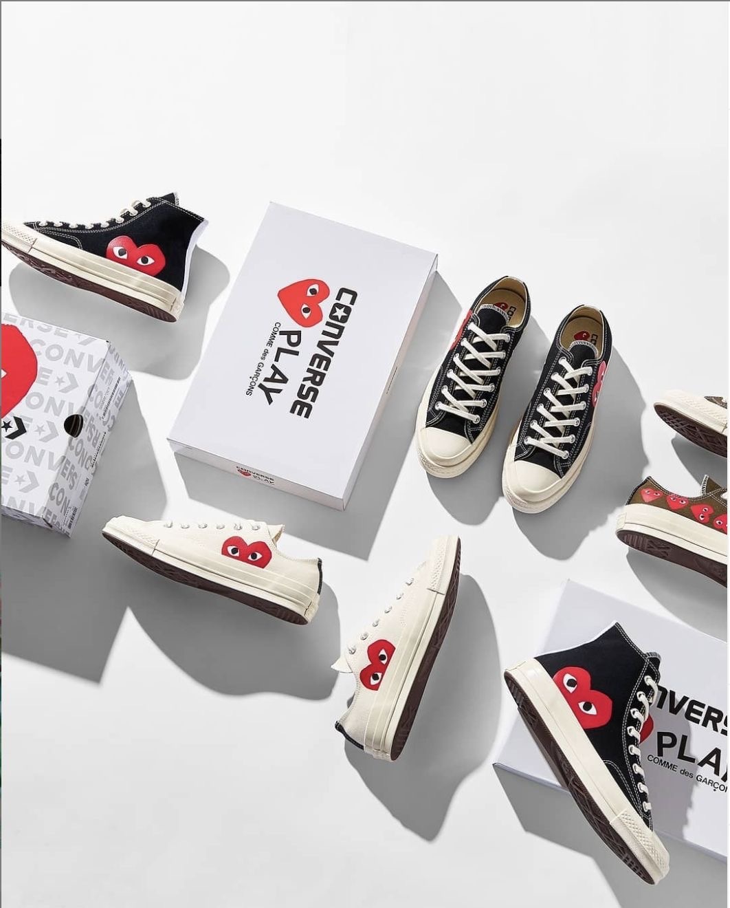 COMME des GARÇONS X CONVERSE 1970 CDG PLAY 川久保玲 大愛心 紅心 黑 米白 高筒 低筒 150206C / 現貨