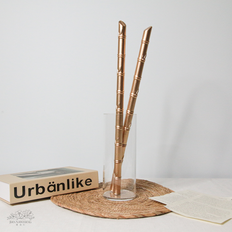 裝飾 仿真如意竹子 金 單入