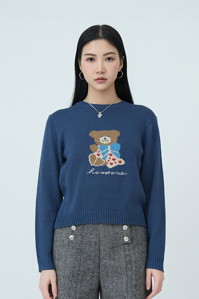 小熊圖案針織上衣 ($現貨款式）