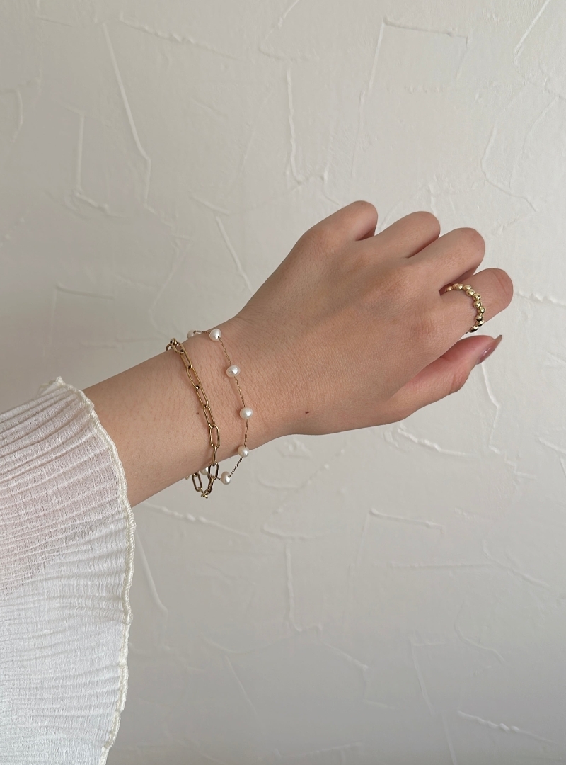 SS pearl chain bracelet