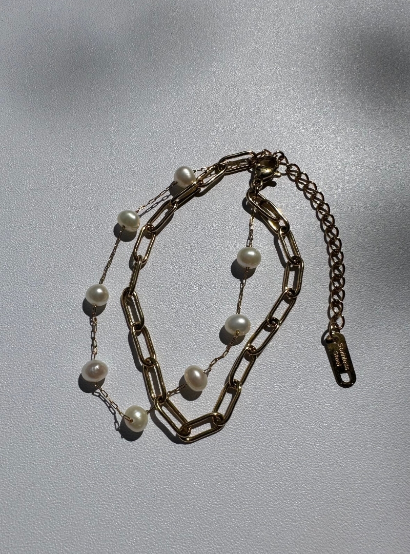 SS pearl chain bracelet