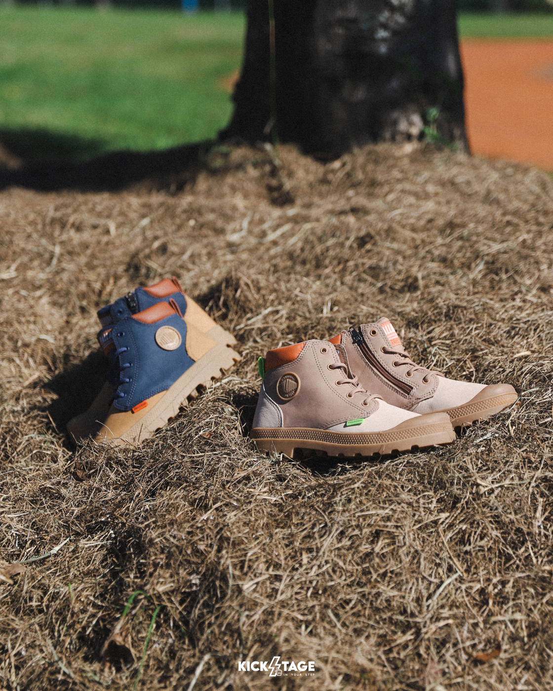 **特價商品售出無退換**中童鞋 PALLADIUM PAMPA HI CUFF WP OZ 卡其藍 奶茶棕 拉鍊 中筒 防水靴【57216】