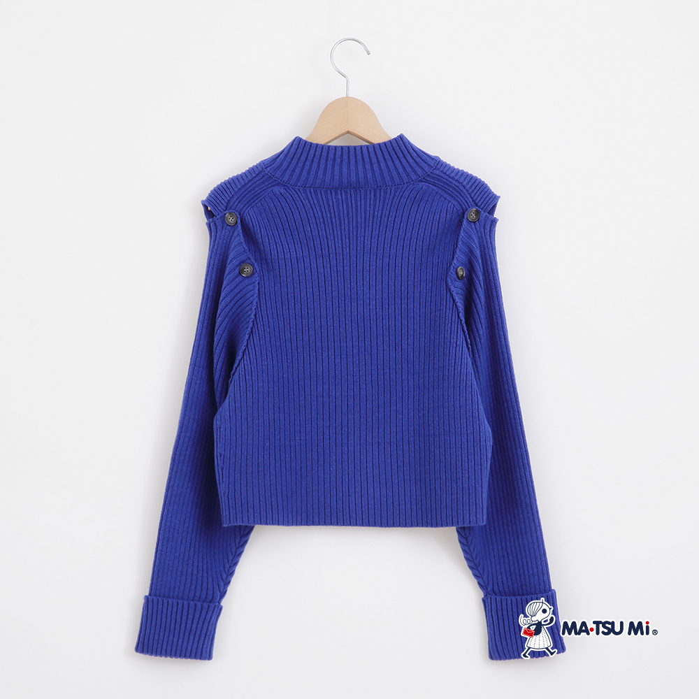 MA‧TSU Mi 2WAY羅紋開釦式兩穿針織毛衣(深灰.深藍)