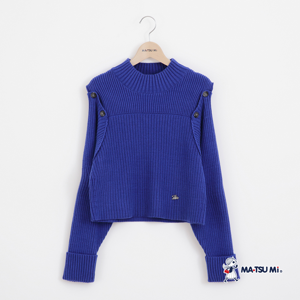 MA‧TSU Mi 2WAY羅紋開釦式兩穿針織毛衣(深灰.深藍)