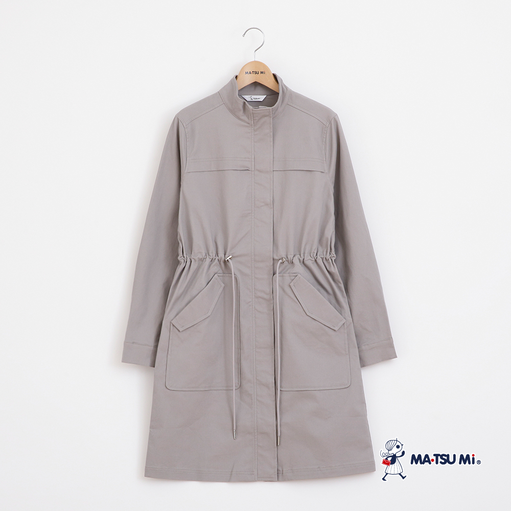 MA‧TSU Mi 車線感腰部抽繩外套(深灰.黑)