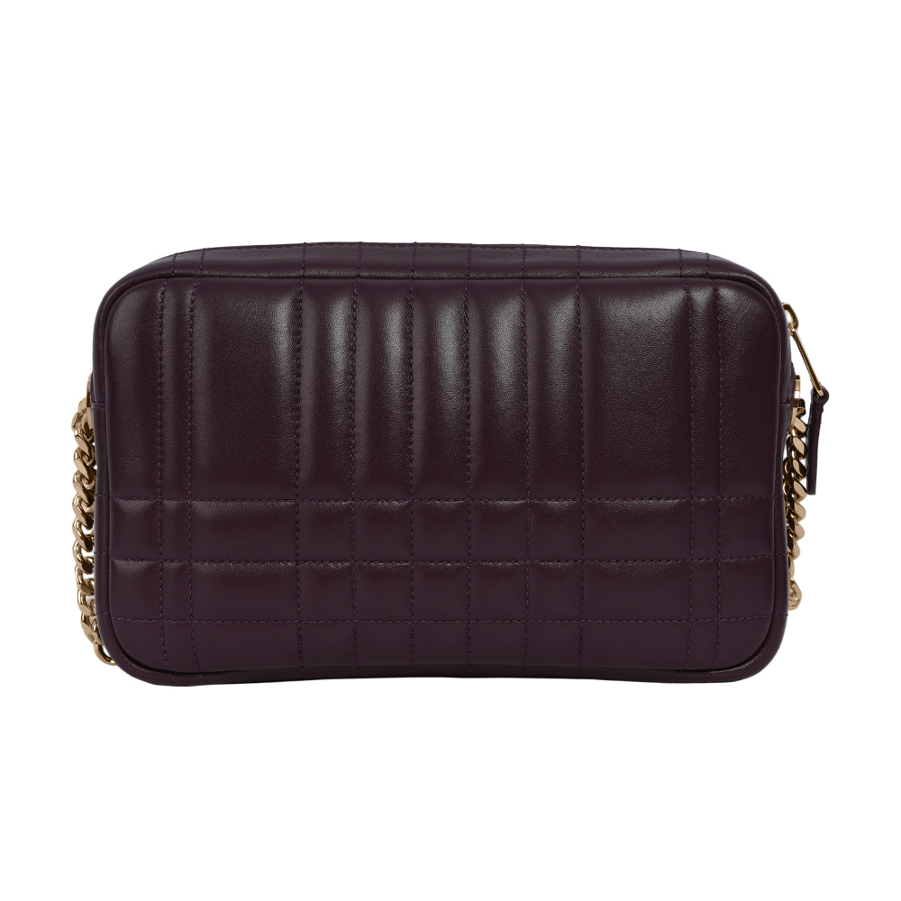 【BURBERRY】Lola 縫線小羊皮小款相機包(深紫色) 80904431