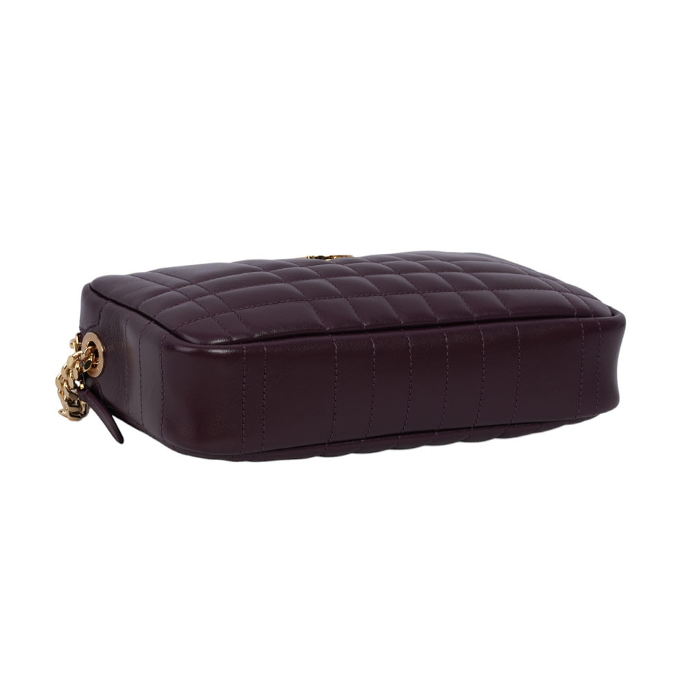 【BURBERRY】Lola 縫線小羊皮小款相機包(深紫色) 80904431