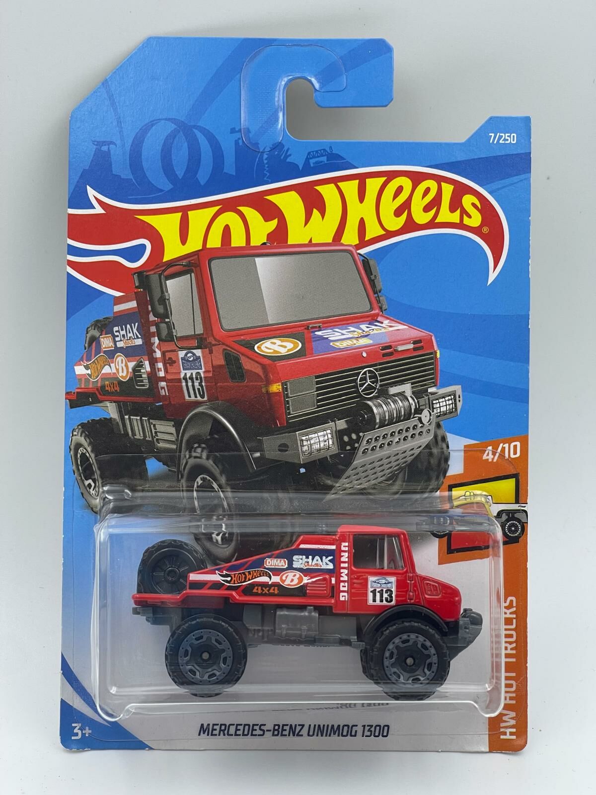 HOT WHEELS MERCEDES BENZ UNIMOG 1300 RED