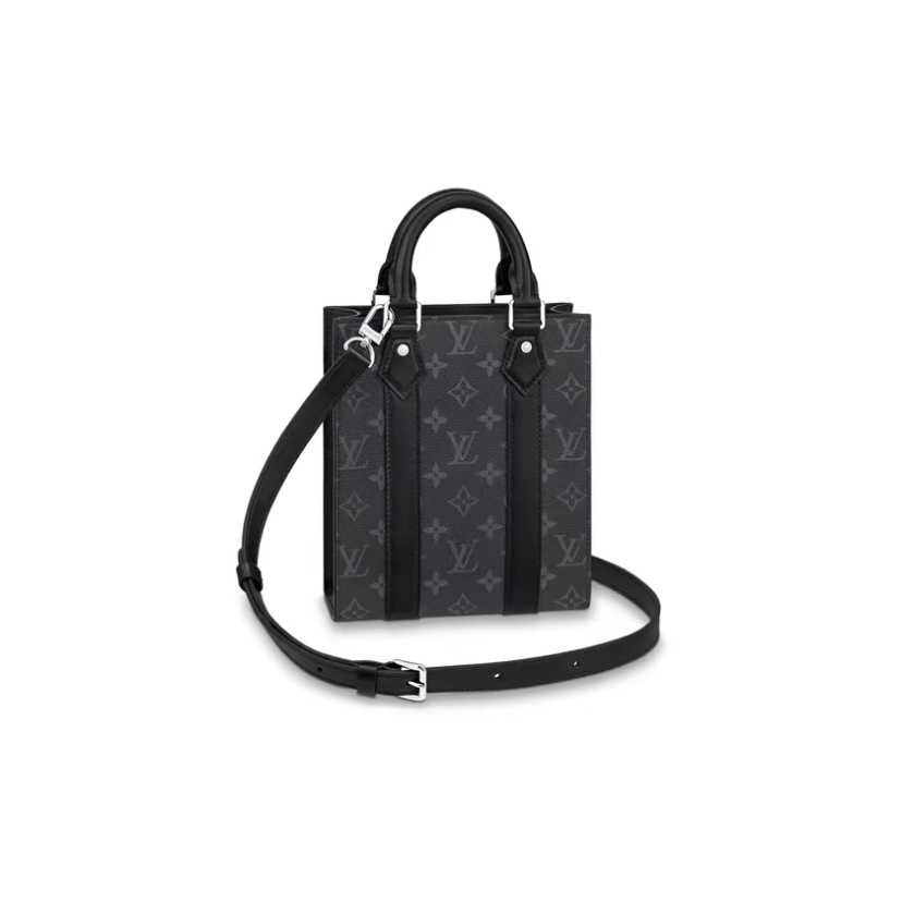 LOUIS VUITTON LV Sac Plat Monogram Eclipse 帆布斜孭袋