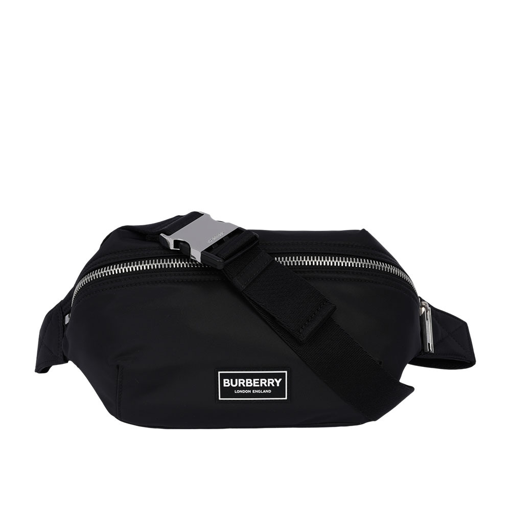 【BURBERRY】Talbot 白色方形標誌尼龍帆布腰包/胸口包