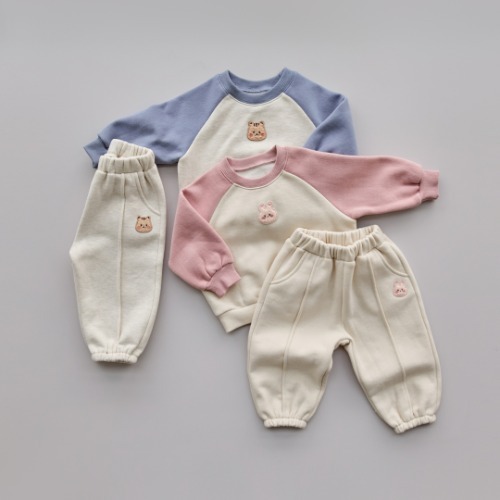 24F/W 暖暖人物拼色系列-加絨保暖上下套裝