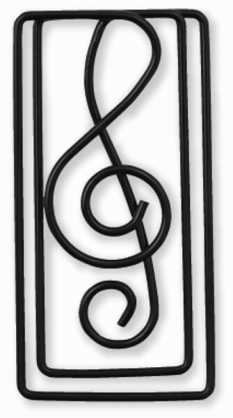 高音譜記號金屬書籤 - 黑