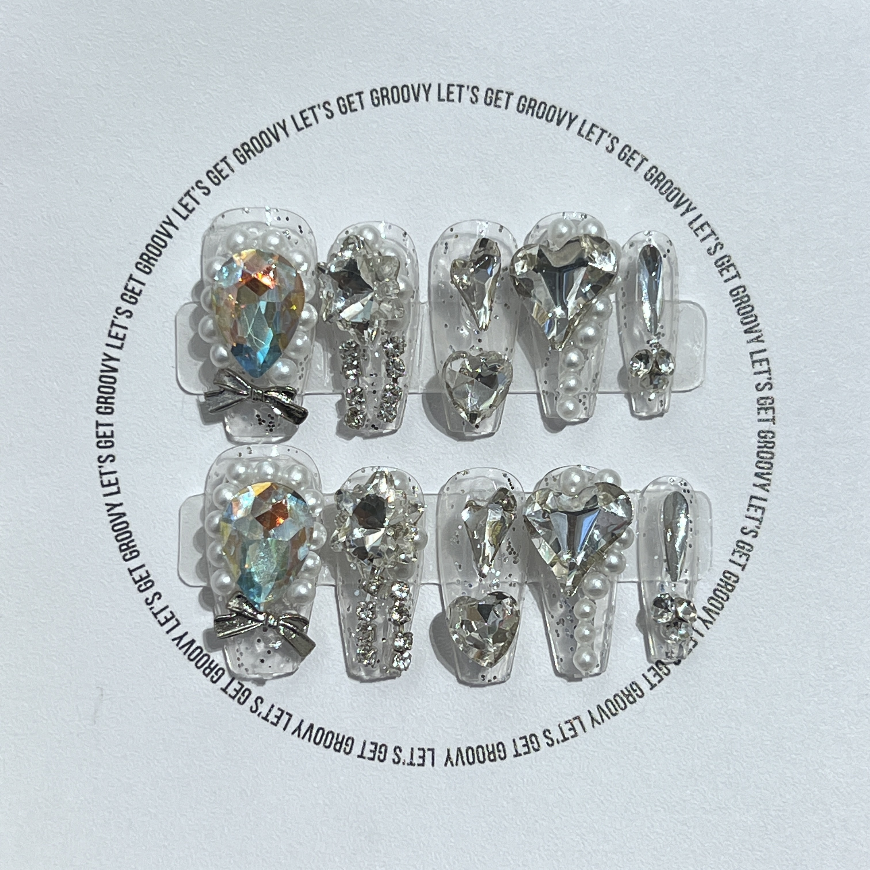 Slay ︳Silver Sparkling。Luxury Hearts Charms