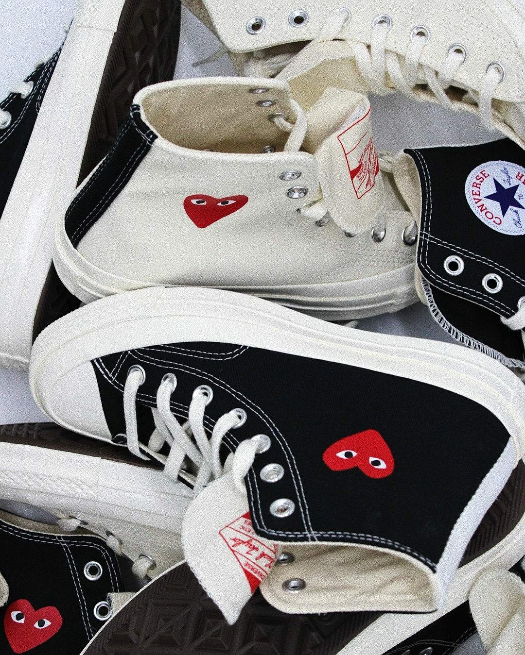 2024年新款 COMME des GARÇONS X CONVERSE 1970  CDG PLAY 川久保玲 小愛心 一心 黑 米白 高筒 低筒 A08804C  A08805C / 現貨