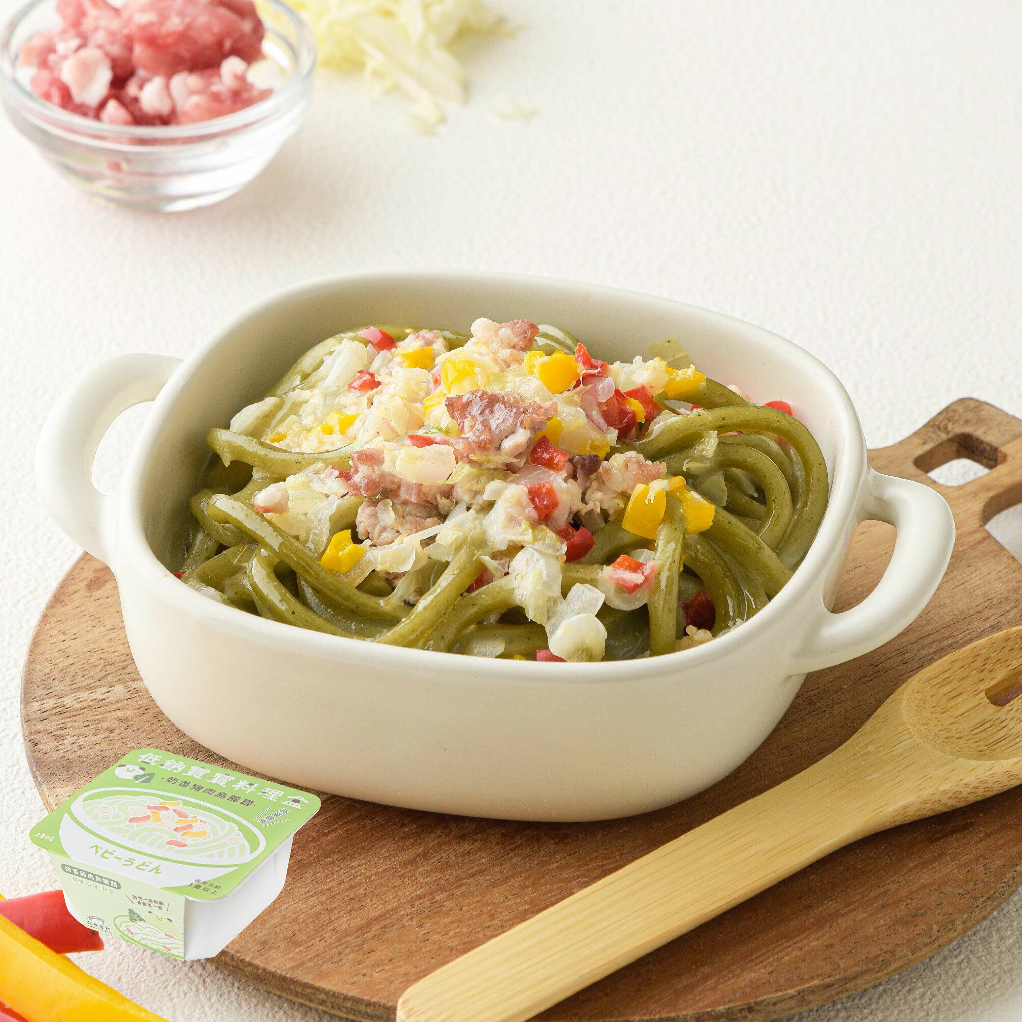 寶寶燉麵｜奶香豬肉｜低鈉寶寶料理盒｜烏龍麵系列｜單盒入｜適合1歲以上｜冷凍