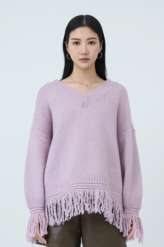 蘇蘇邊V領大冷衫  (現貨款式）