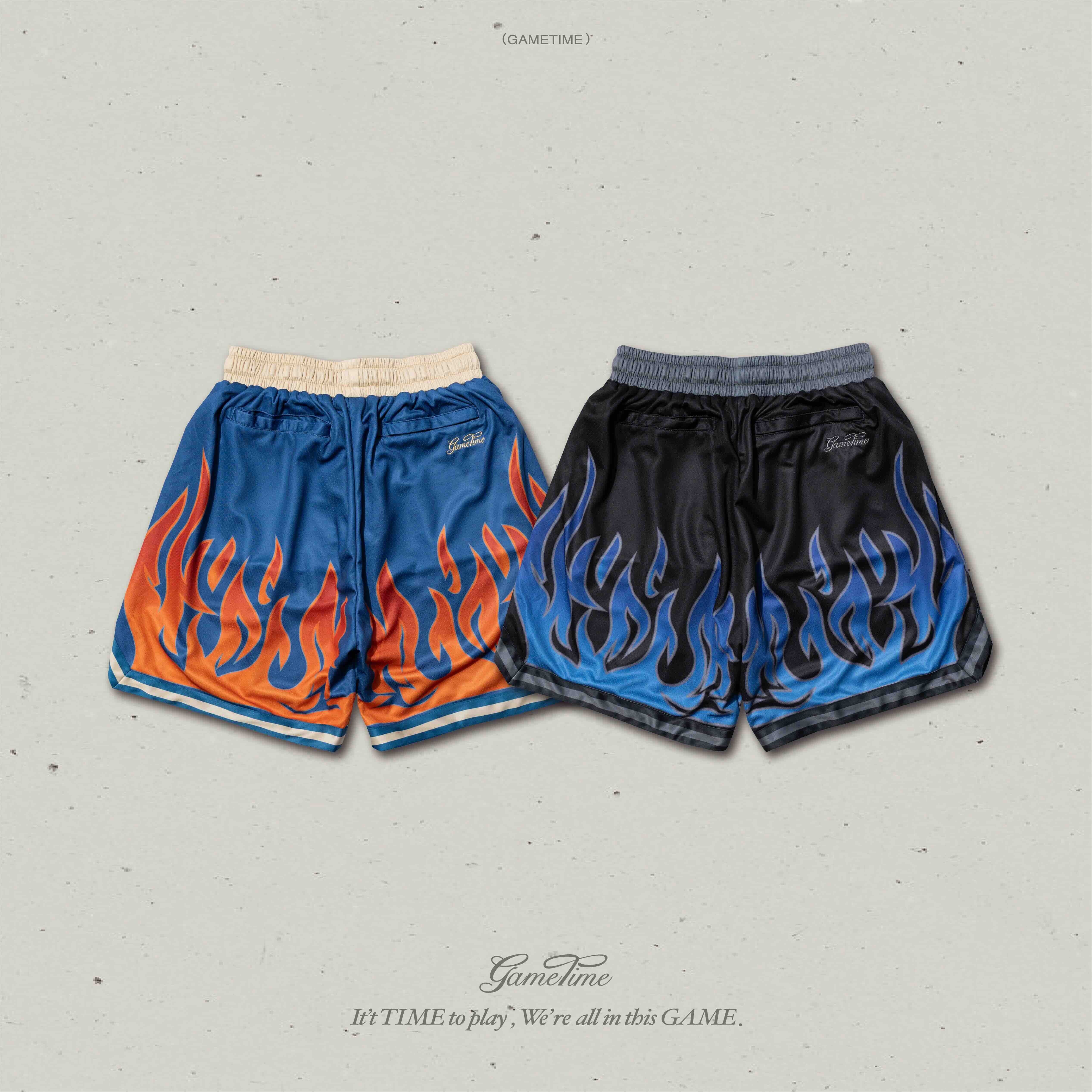 GameTime / 24FW Flame Shorts -Black, blue