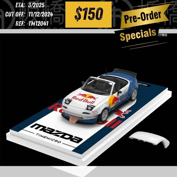 PO-$150 * TIME MICRO * 1:64 EUNOS ROADSTER RED BULL [OD04/12]