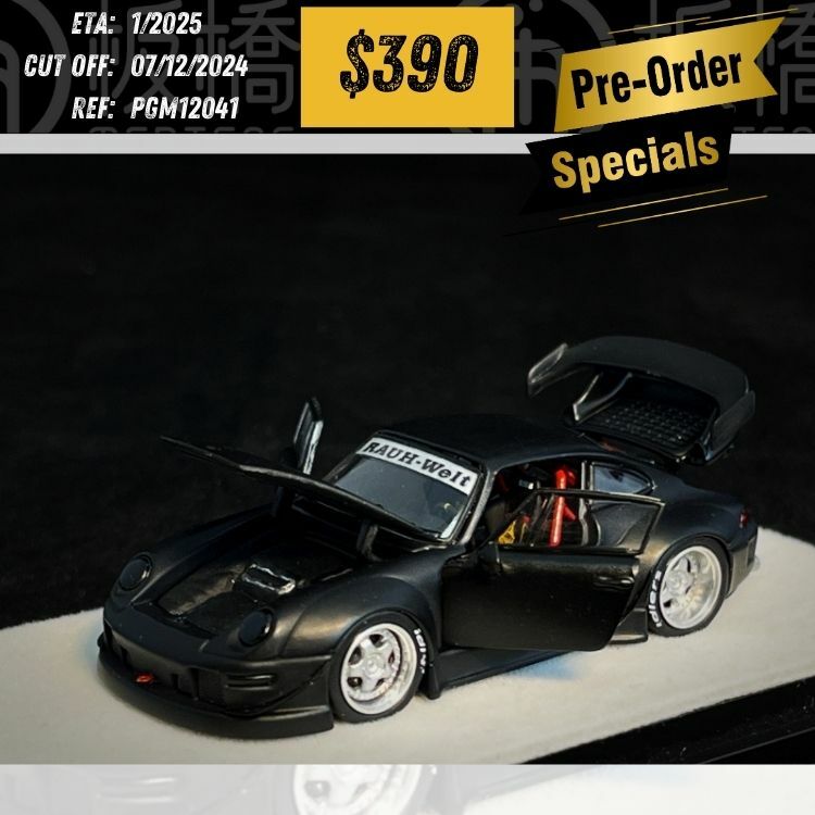 PO-$390 * PGM * 1:64 RWB993 GT WING MATT BLACK (SILVER WHEELS) [OD04/12]