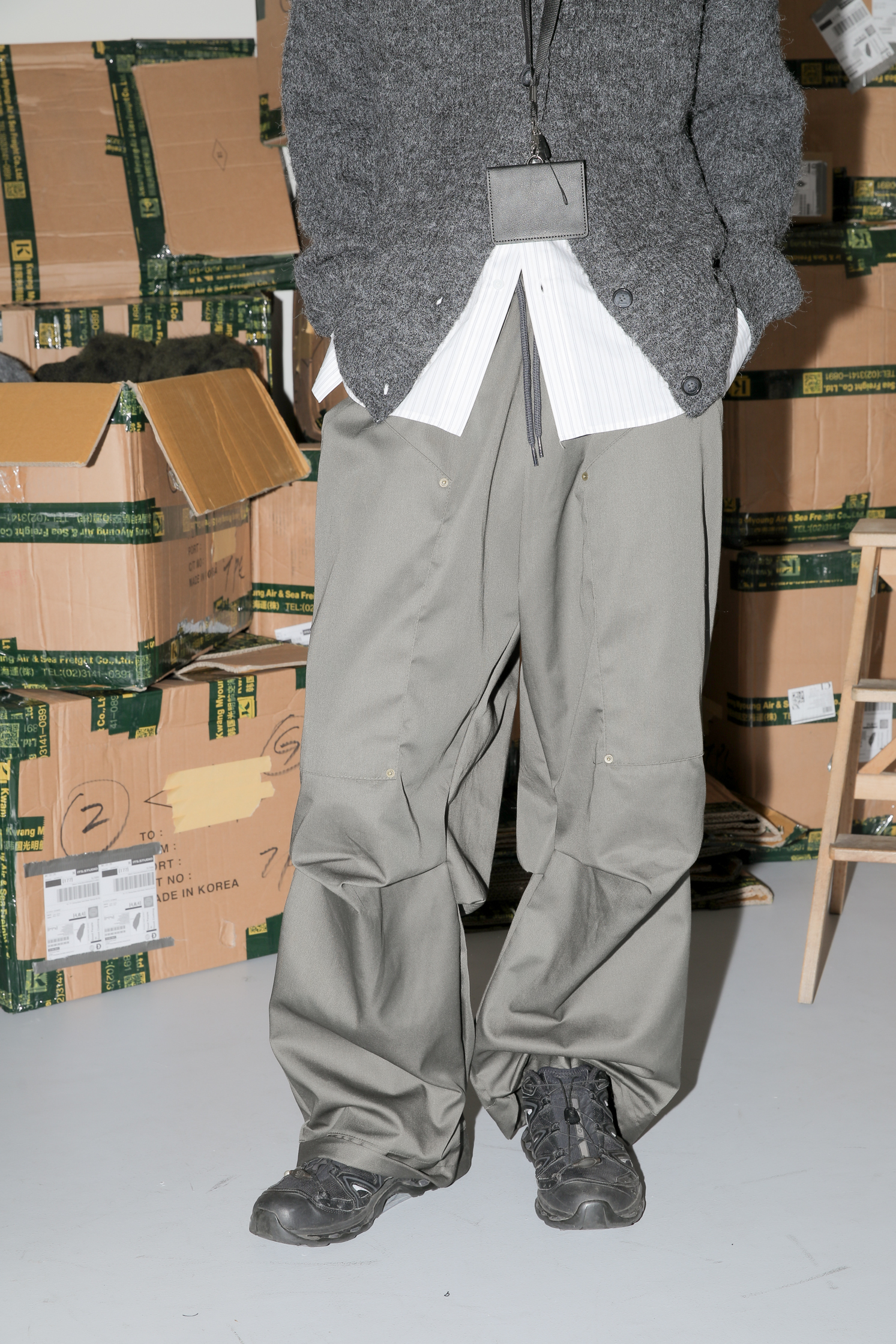 Hammer Rivet Wide String Pants #工裝褲