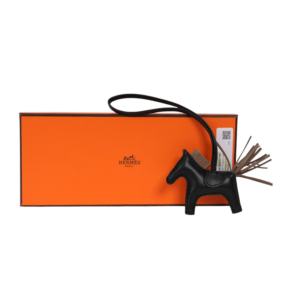 【HERMES】Rodeo PM Charm 吊飾(黑色/大象灰) H064929CAFI
