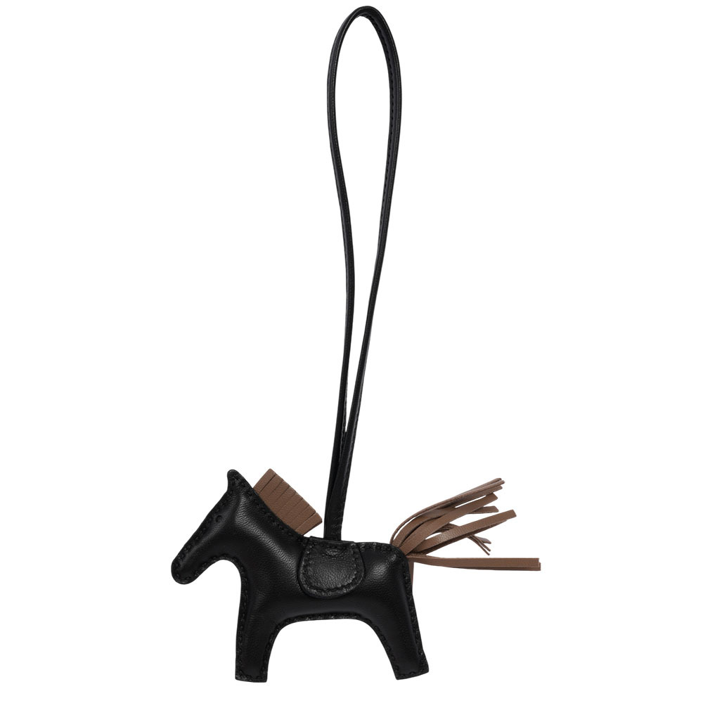 【HERMES】Rodeo PM Charm 吊飾(黑色/大象灰) H064929CAFI