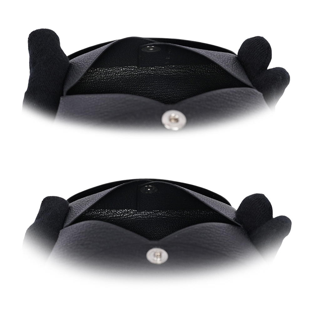 【HERMES】Calvi 山羊皮釦式名片/卡片夾(黑色)H044166CK 89