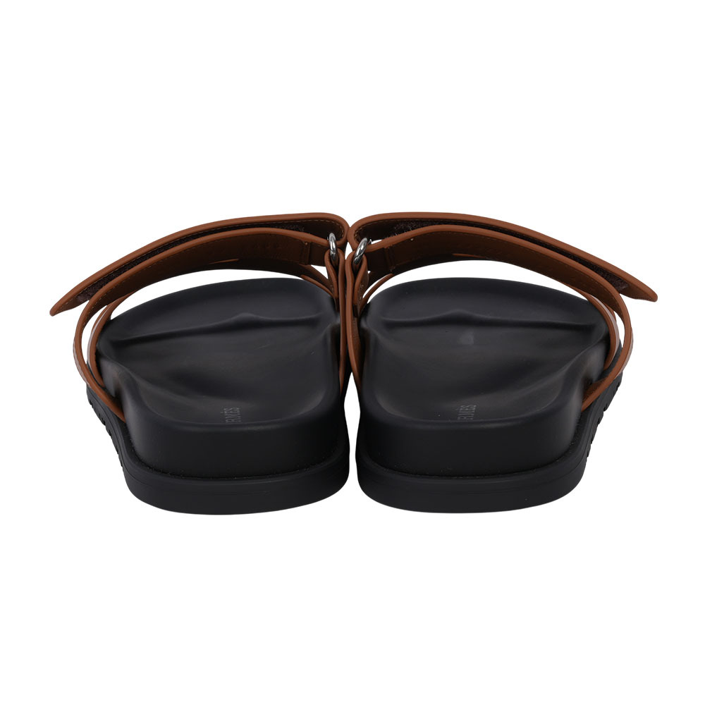 【HERMES】Chypre 小牛皮及山羊皮拖鞋/二舅拖(黑色/自然色)H222299Z A3 390