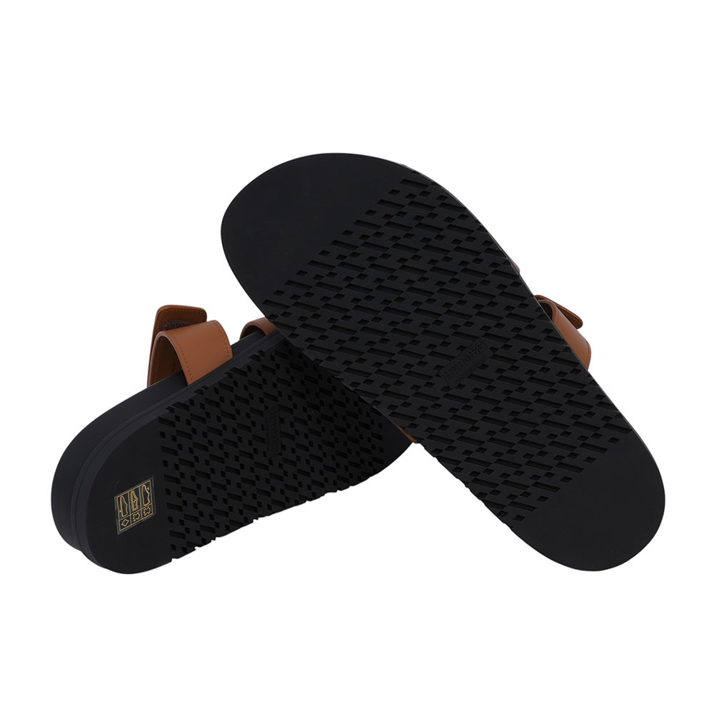 【HERMES】Chypre 小牛皮及山羊皮拖鞋/二舅拖(黑色/自然色)H222299Z A3 390