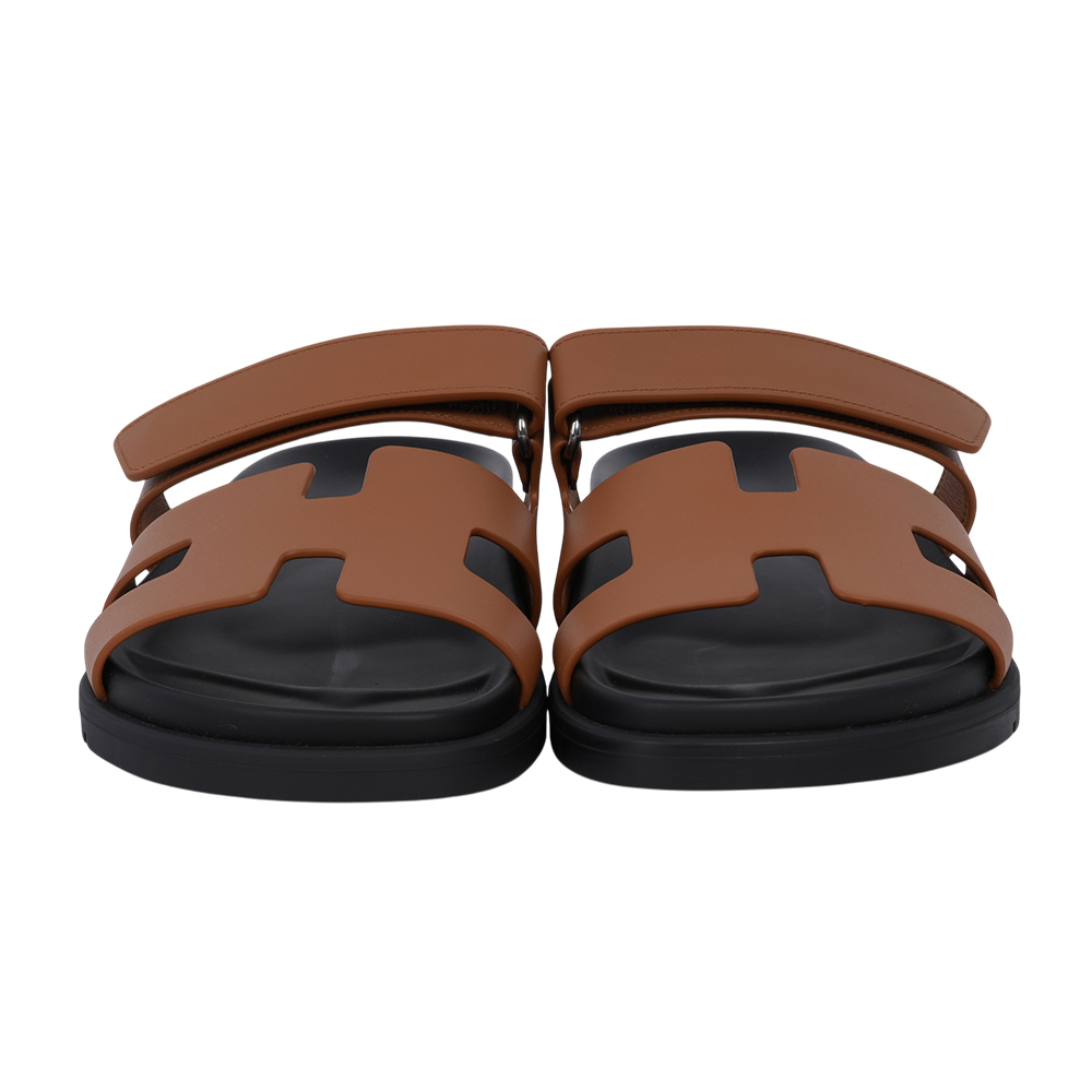 【HERMES】Chypre 小牛皮及山羊皮拖鞋/二舅拖(黑色/自然色)H222299Z A3 390