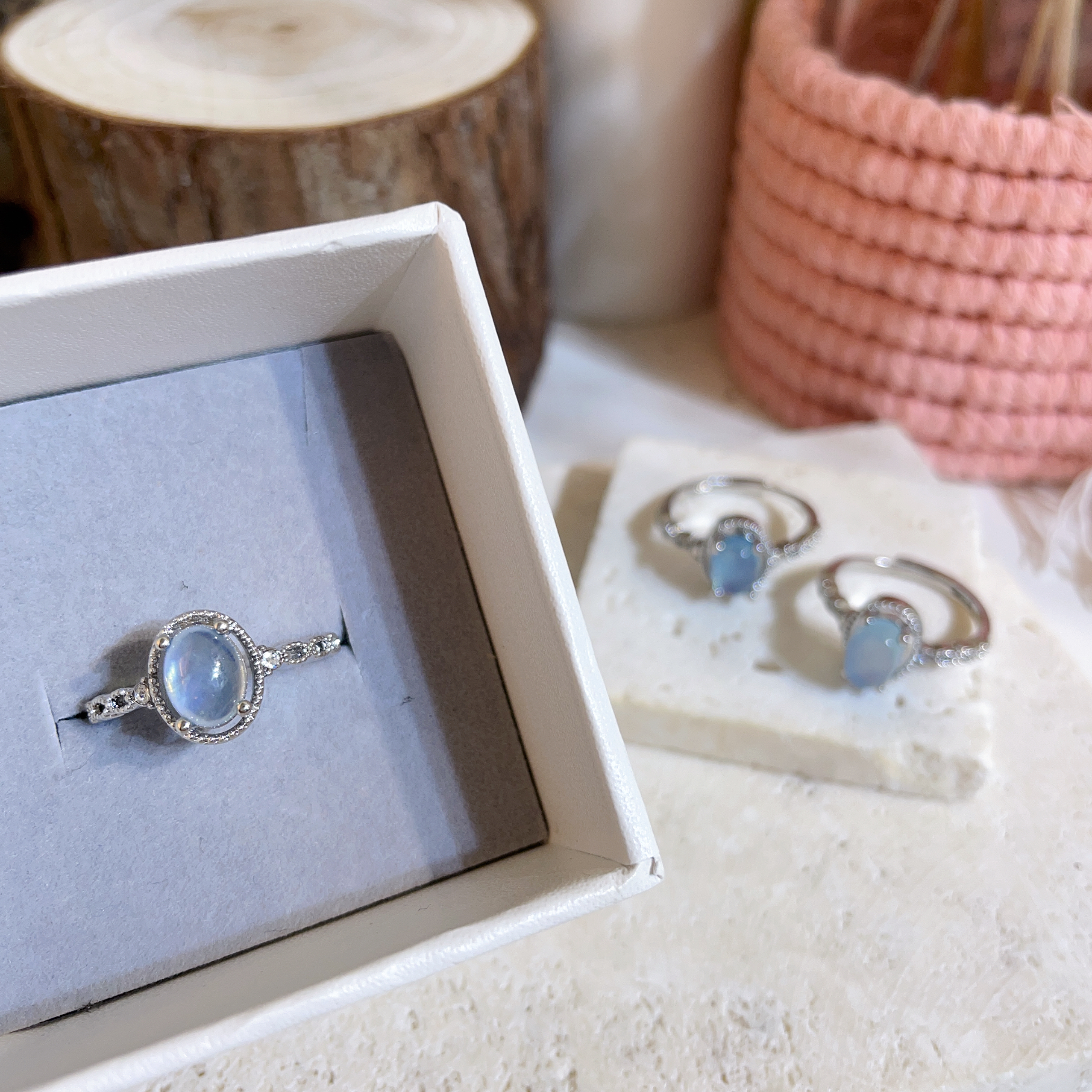 F492 海藍寶四爪戒指