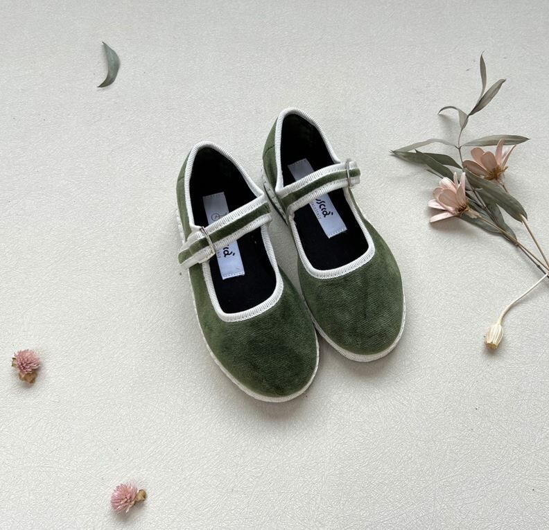 SCIUSCIA 絨面瑪麗珍鞋 Baby Maryjane Green Grass Velvet 開心果綠