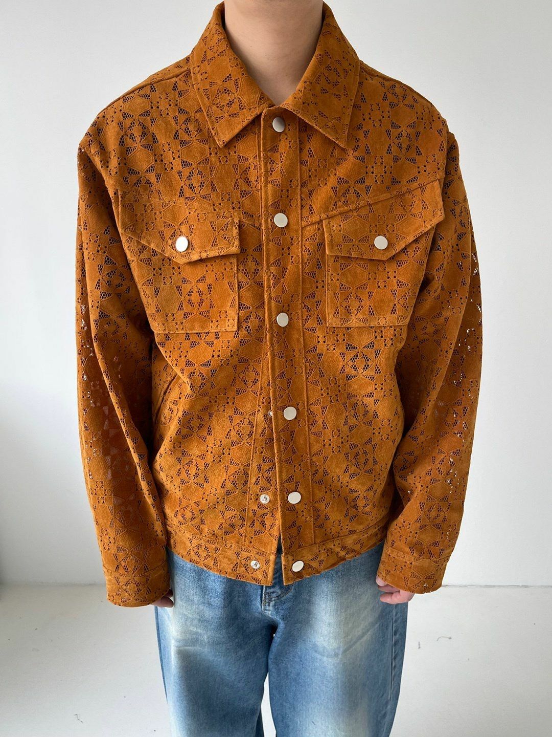 淨色暗紋開胸外套 LANE-061JK