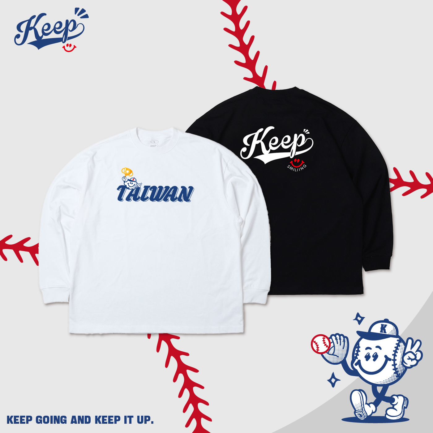 [特價售出無退換] #KEEP TAIWAN NO.1 LONG SLEEVE 黑色 白色 重磅 寬版 落肩 臺灣第一 臺灣NO.1 冠軍 長TEE【KS261】