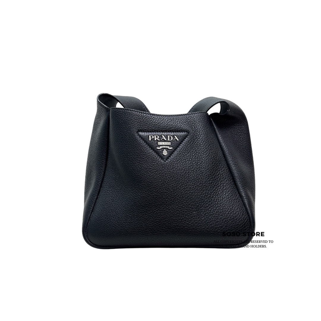 Prada Flou bag medium - Black / Shw
