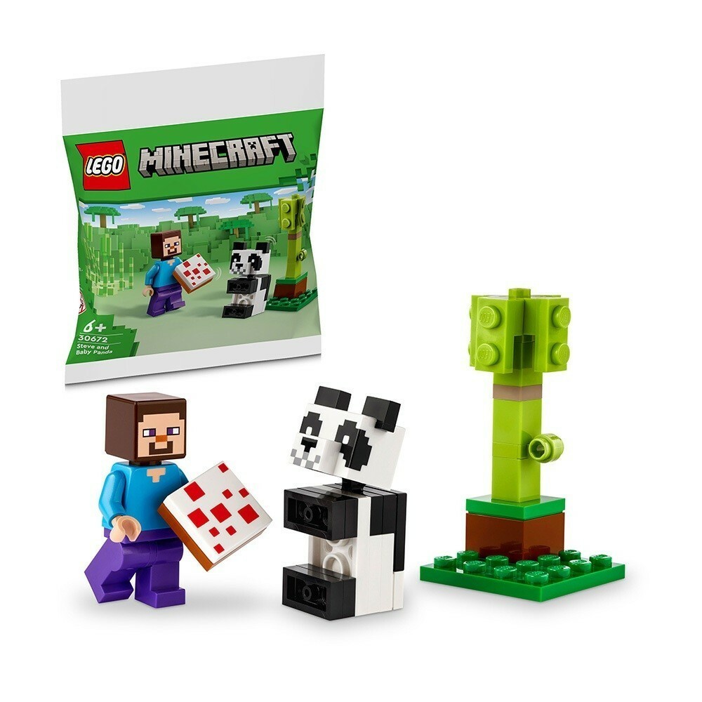 [飛米樂高積木專賣店] LEGO 30672 Polybag 當個創世神 史蒂夫與熊貓