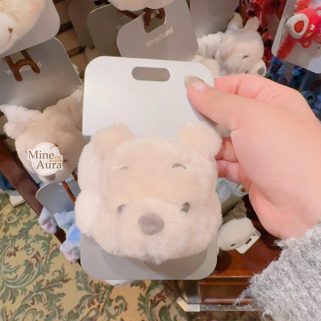 小熊維尼 Winnie the Pooh 絨毛大頭 造型 髮束 大腸圈 髮飾 -香港迪士尼樂園