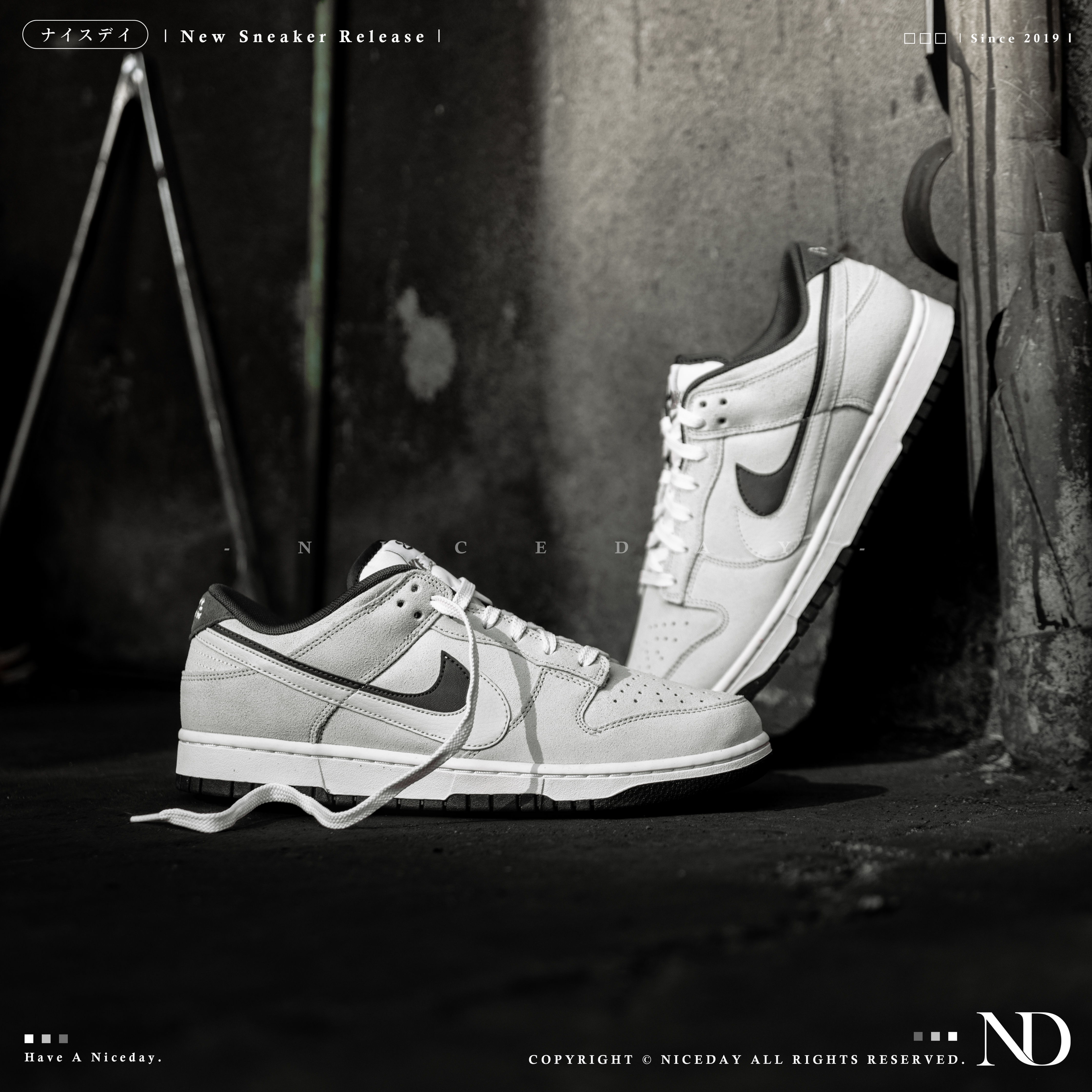 NICEDAY 部分現貨 / 代購 Nike Dunk Low 85 黑灰白 熊貓 米白 雙勾 麂皮 HV1800-101