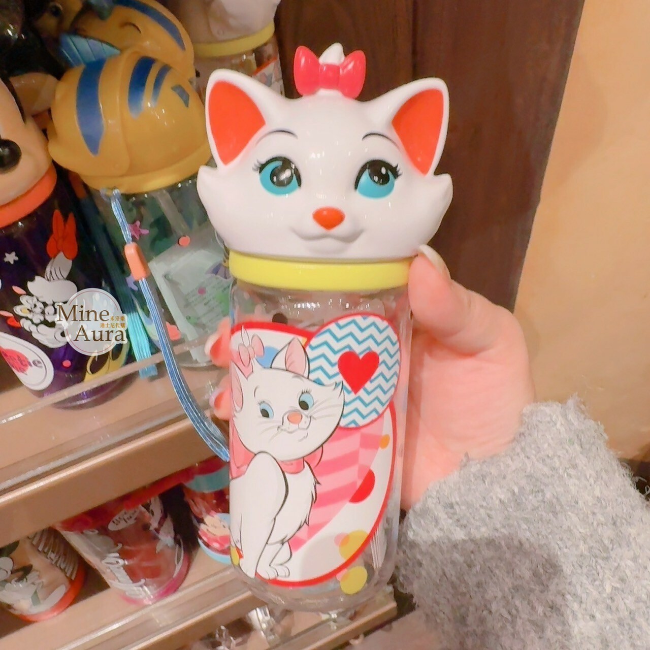 瑪莉貓 Marie 立體大頭造型 水壺 貓兒歷險記 The Aristocats -香港迪士尼樂園
