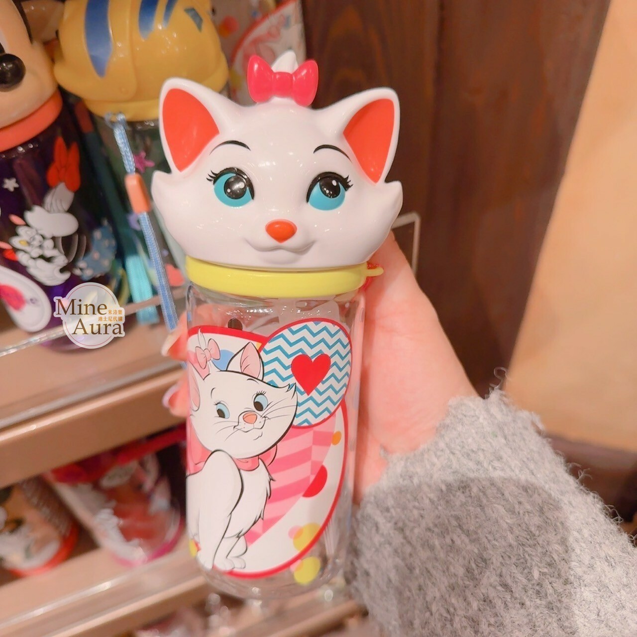 瑪莉貓 Marie 立體大頭造型 水壺 貓兒歷險記 The Aristocats -香港迪士尼樂園