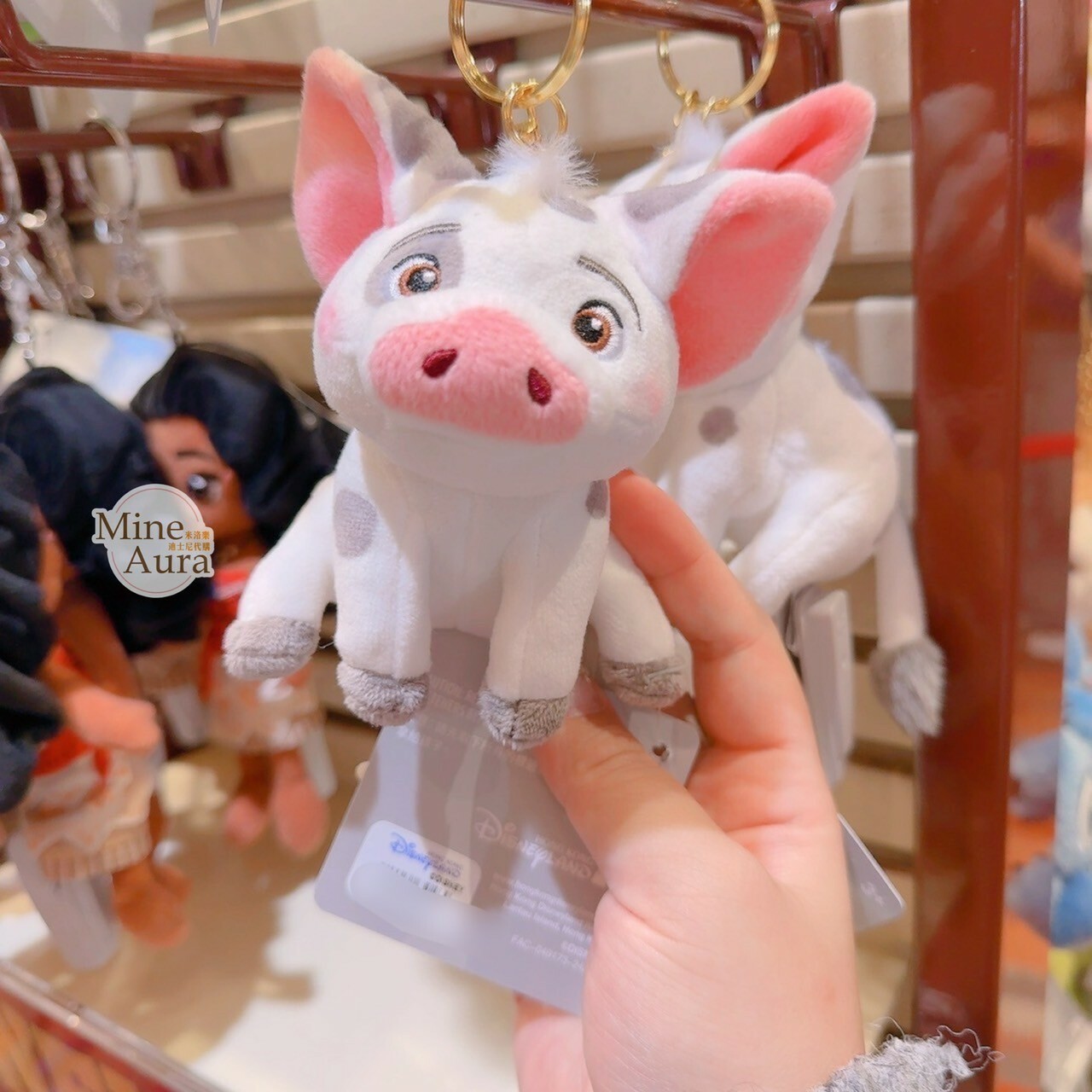 噗噗豬 Pua 坐姿 絨毛 吊飾 鑰匙圈 海洋奇緣 Moana -香港迪士尼樂園