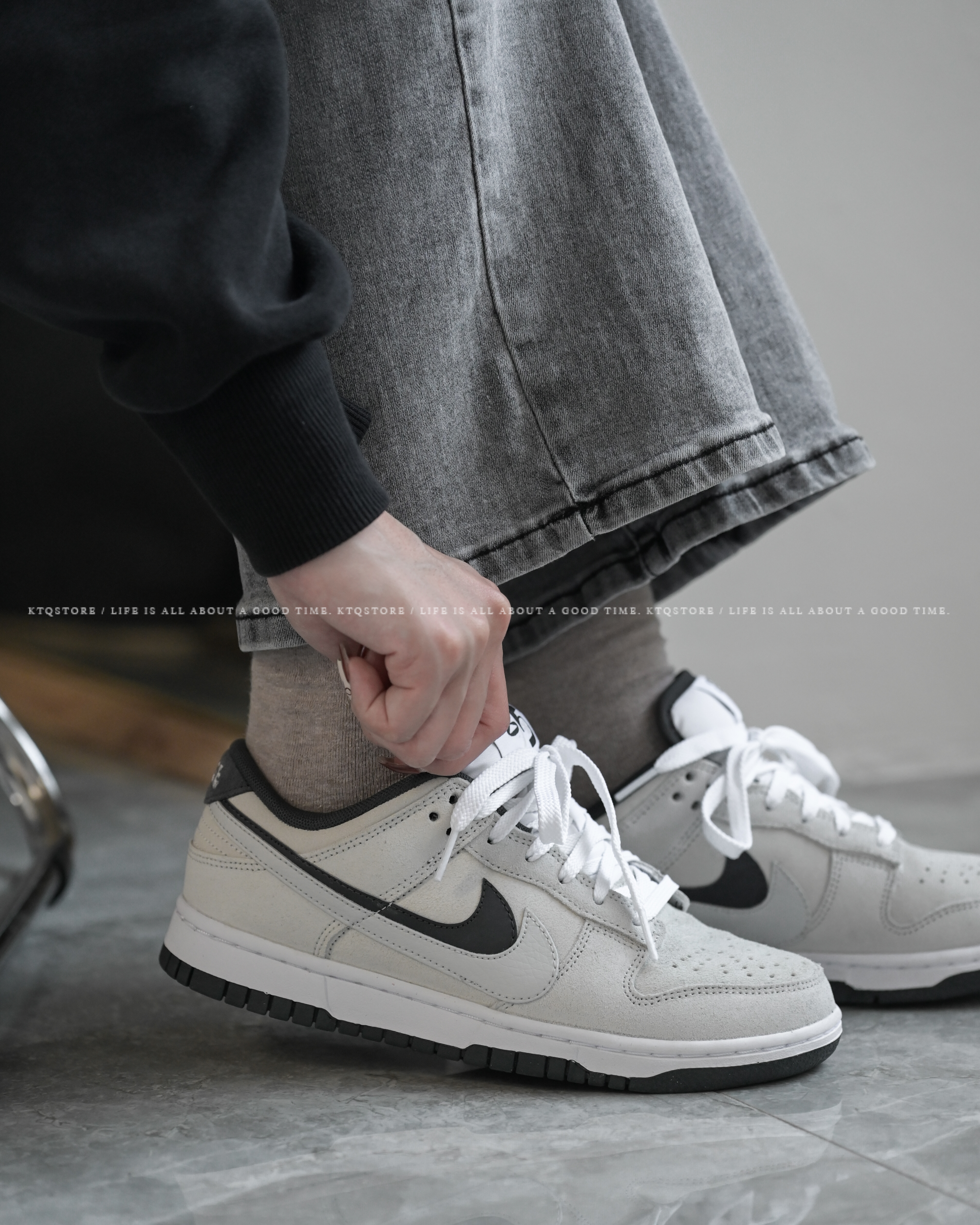 KTQ STORE ‧ Nike Dunk Low 85 黑灰白雙勾麂皮 HV1800-101