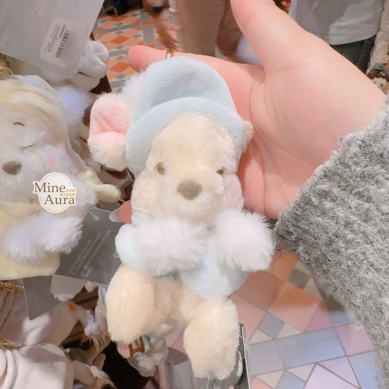 冬日甜心系列 小荳 Roo 戴帽圍巾造型 絨毛 吊飾 鑰匙圈 小熊維尼 Winnie the Pooh -香港迪士尼樂園