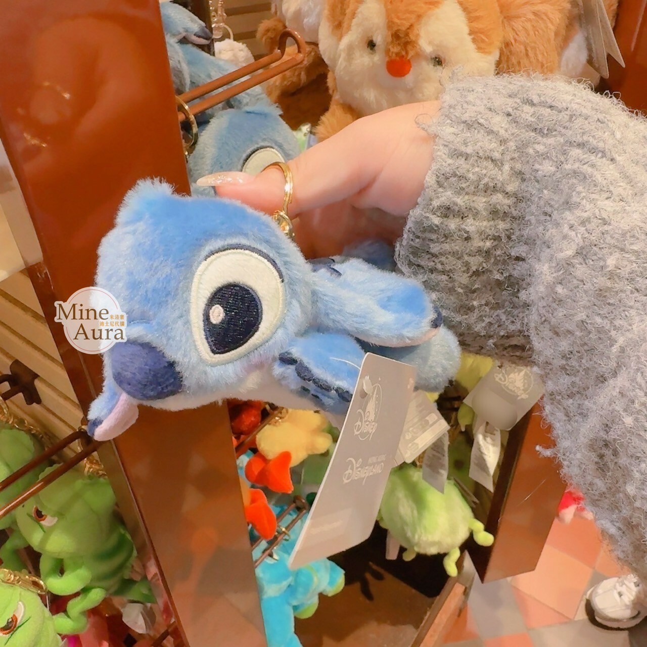 史迪奇 Stitch 鑰匙圈 趴趴 趴姿 絨毛 鑰匙圈 吊飾 星際寶貝 Lilo & Stitch -香港迪士尼樂園